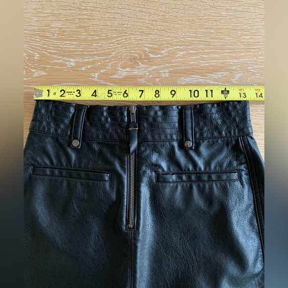 NWOT Anthropologie Pilcro Faux Leather Moto Midi Skirt 2 Pencil Vegan Punk Black - Picture 11 of 16